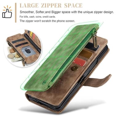 CaseMe Samsung Z Fold5 CaseMe Big Wallet Plånboksfodral - Brun