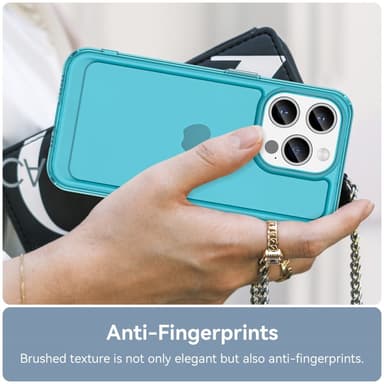 SKALO iPhone 15 Pro Transparent TPU Metalknappar Skal - Turkos