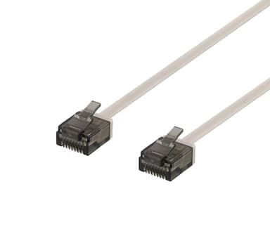 U/UTP Cat6a patch cable, flat, 1.5m, 1mm thick, grey