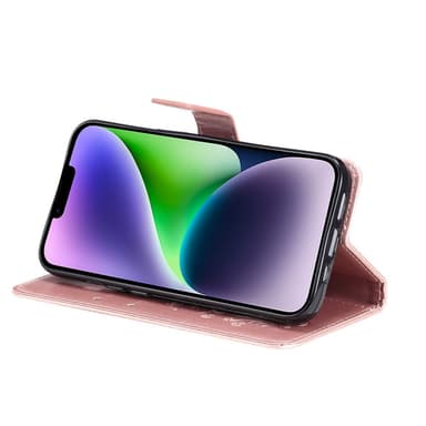 SKALO iPhone 15 Plus Mandala Butterfly Plånboksfodral - Roséguld