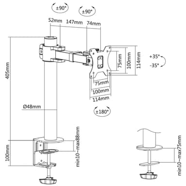 Monitorarm 17-32"" 199 mm