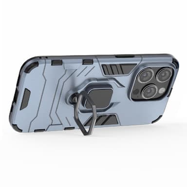SKALO iPhone 15 Pro Max Armor Hybrid Metallring skal - Blå