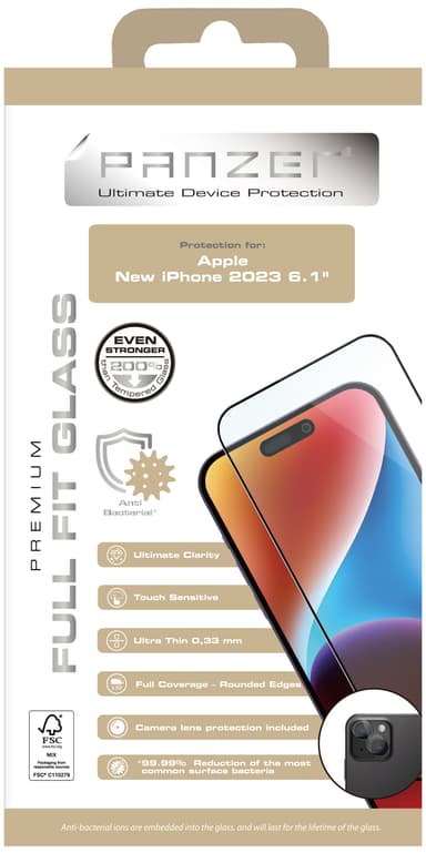 Panzer Full-Fit iPhone 15 Pro Max skärmskydd
