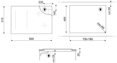 Smeg Serie Classic Induktionshäll SIM3864D (80cm)
