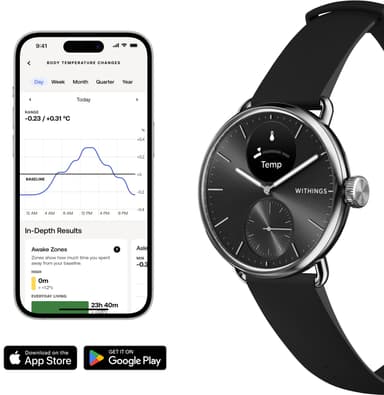 Withings ScanWatch 2 hybrid smartklocka 38 mm (svart)