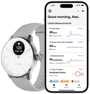 Withings ScanWatch Light hybrid smartklocka 37 mm (vit)