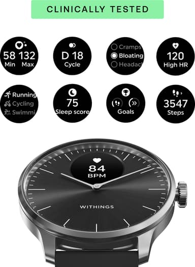 Withings ScanWatch Light hybrid smartklocka 37 mm (svart)
