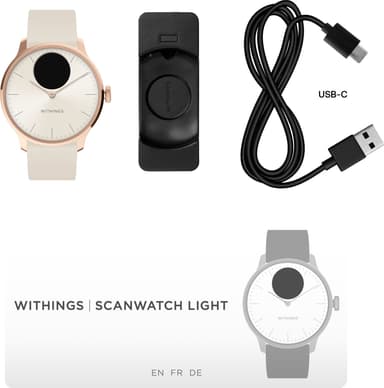 Withings ScanWatch Light hybrid smartklocka 37 mm (roséguld)