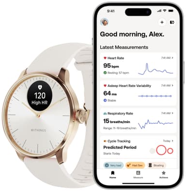 Withings ScanWatch Light hybrid smartklocka 37 mm (roséguld)