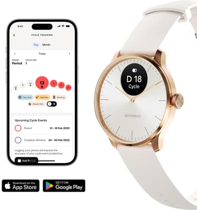 Withings ScanWatch Light hybrid smartklocka 37 mm (roséguld)