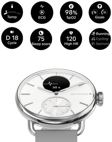Withings ScanWatch 2 hybrid smartklocka 38 mm (vit)