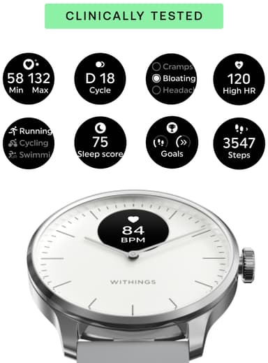 Withings ScanWatch Light hybrid smartklocka 37 mm (vit)
