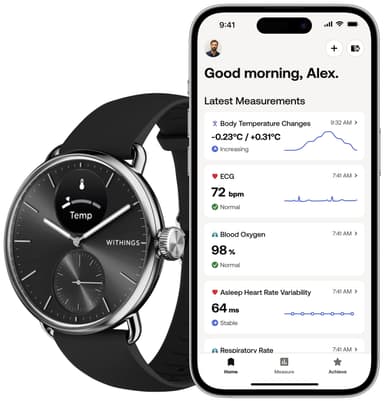 Withings ScanWatch 2 hybrid smartklocka 38 mm (svart)