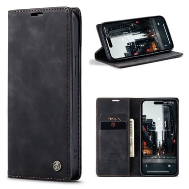 CASEME Plånboksfodral iPhone 15 Pro - Svart