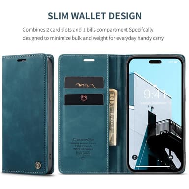 CASEME Plånboksfodral iPhone 15 Pro Max - Blå