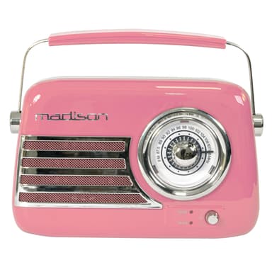 Madison retro radio med Bluetooth och FM (Rosa)