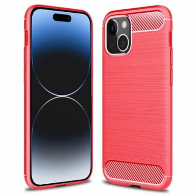 Borstat silikon skal Apple iPhone 15 Plus - Röd