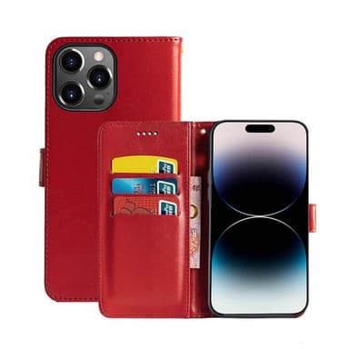 Plånboksfodral 3-kort Apple iPhone 15 Pro Max - Röd