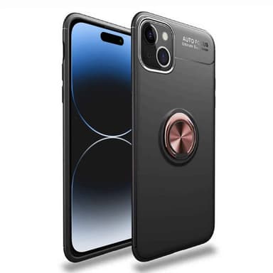Slim Ring skal Apple iPhone 15 - Svart/rosé
