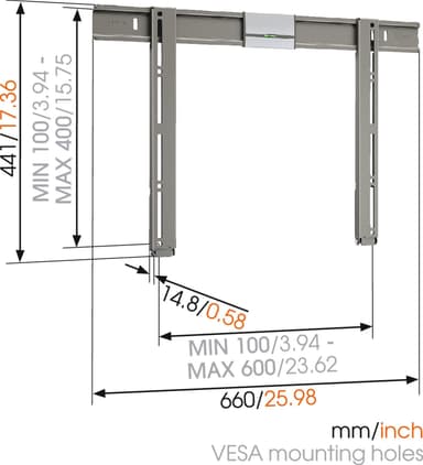 Vogels Thin 305 fast väggfäste 40"-65"
