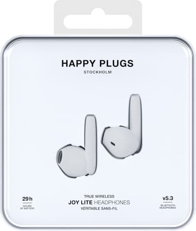 Happy Plugs Joy Lite true wireless in-ear hörlurar (vit)