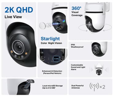 TP-Link Tapo C520WS WiFi säkerhetskamera för utomhusbruk