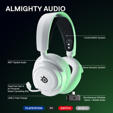 SteelSeries Arctis Nova 7X trådlöst gamingheadset (vit)