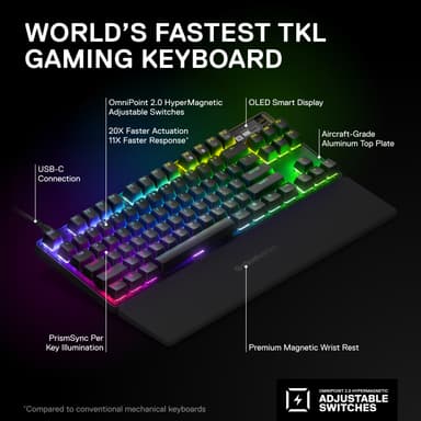 SteelSeries Apex Pro tenkeyless 2023 tangentbord för gaming