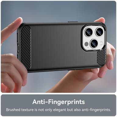 För iPhone 15 Pro Karbon fiber texture Skal Baksida - Svart