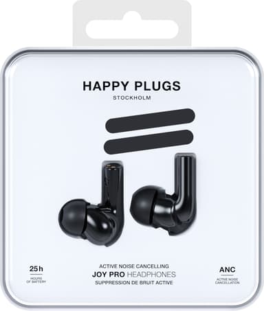 Happy Plugs Joy Pro true wireless in-ear-hörlurar (svarta)