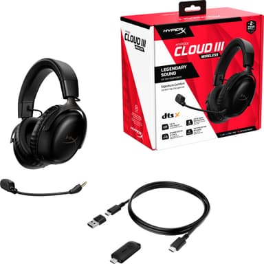 HyperX Cloud III trådlöst gamingheadset (svart)