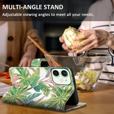 iPhone 12 MINI Plånboksfodral Skal (Grön)
