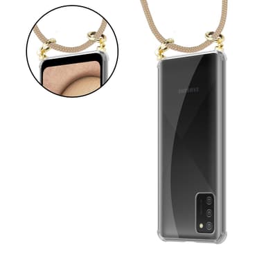 Samsung Galaxy A02s Skal Fodral Kedja (Brun)