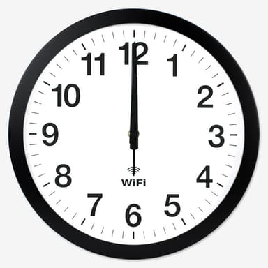 Smart WiFi Automatisk tidssynkronisering Mute Wall Clock Svart