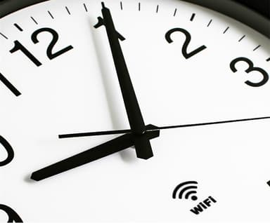 Smart WiFi Automatisk tidssynkronisering Mute Wall Clock Svart