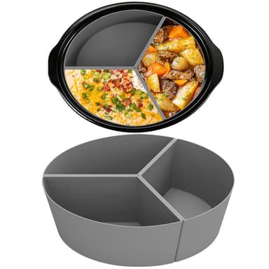 6QT Silikon Slow Cooker Liner 3 platser Grå