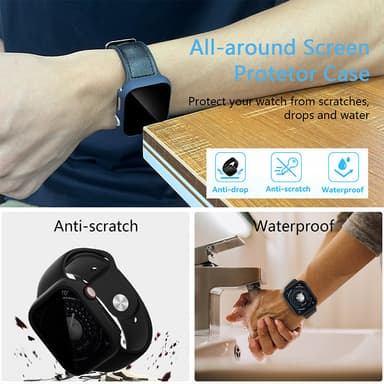INF Sekretessfodral med skärmskydd i härdat glas för Apple Watch 9 Sva