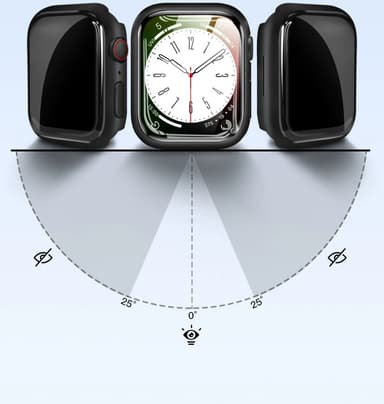 INF Sekretessfodral med skärmskydd i härdat glas för Apple Watch 9 Sva
