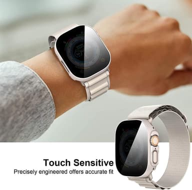 INF Sekretessfodral med skärmskydd i härdat glas för Apple Watch 9 Sil
