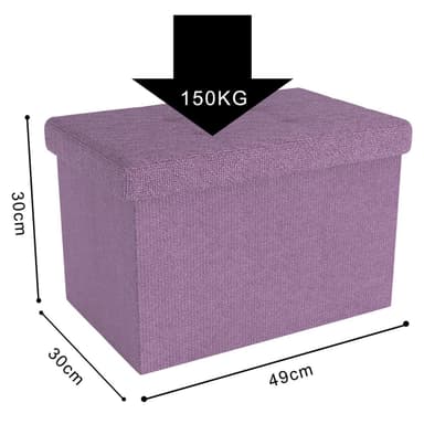 Hopfällbar Sittpall 49x30x30 cm Fotstöd (rosa)