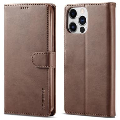 LC.IMEEKE Wallet Case till iPhone 15 Pro Max - Coffee