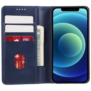 Plånboksställ Telefon Fodral Skal för iPhone 15 Pro Max - Blå