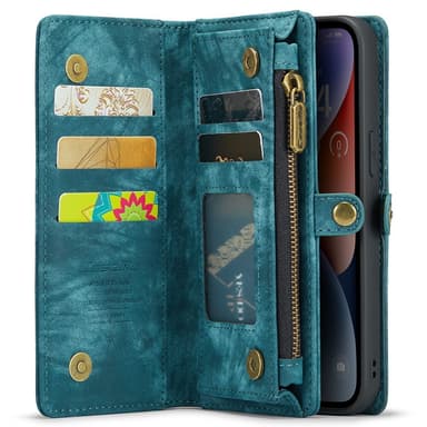 CASEME iPhone 15 Plus Retro plånboksfodral - Blå