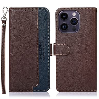 KHAZNEH till iPhone 15 Pro Plånboksfodral - Brun/Blå