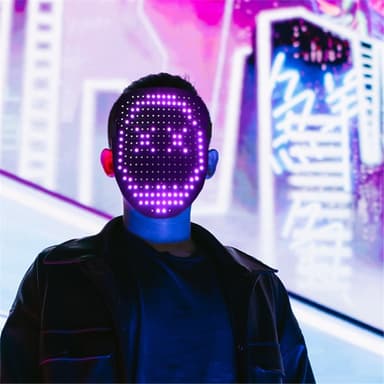 LED-mask Gest Ansiktsförändrande glödande mask Halloween Party