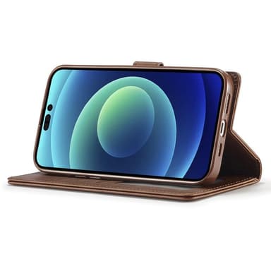 LC.IMEEKE Wallet Case till iPhone 15 Pro Max - Coffee