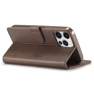 LC.IMEEKE Wallet Case till iPhone 15 Pro Max - Coffee
