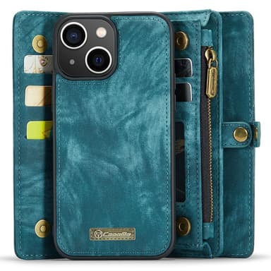 CASEME iPhone 15 Plus Retro plånboksfodral - Blå