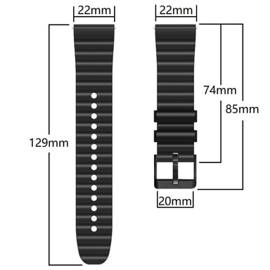 Bracelet Suunto 22 URB5 - Microfibre Gris, Taille M - Pour Montres Vertical, 9 Peak, 5 Peak