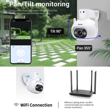 ESCAM Människodetektering Rörelse-kamera WiFi Night Vision